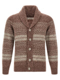Brunello Cucinelli Brown Alpaca Leather Cardigan