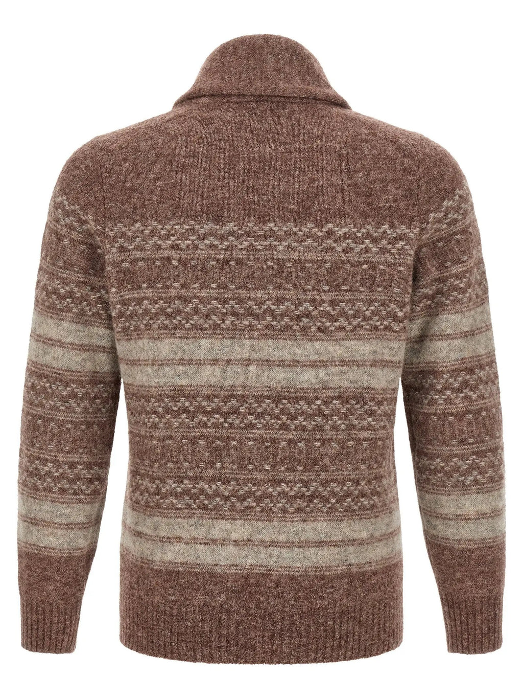 Brunello Cucinelli Brown Alpaca Leather Cardigan