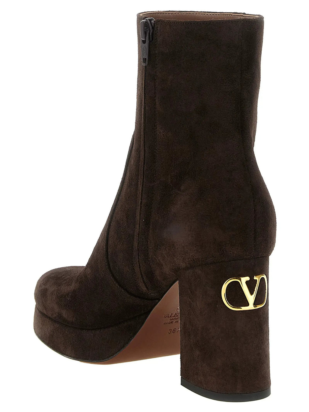 Valentino Garavani Brown Calfskin Ankle Boots