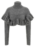 Elisabetta Franchi Gray Mohair Cardigan
