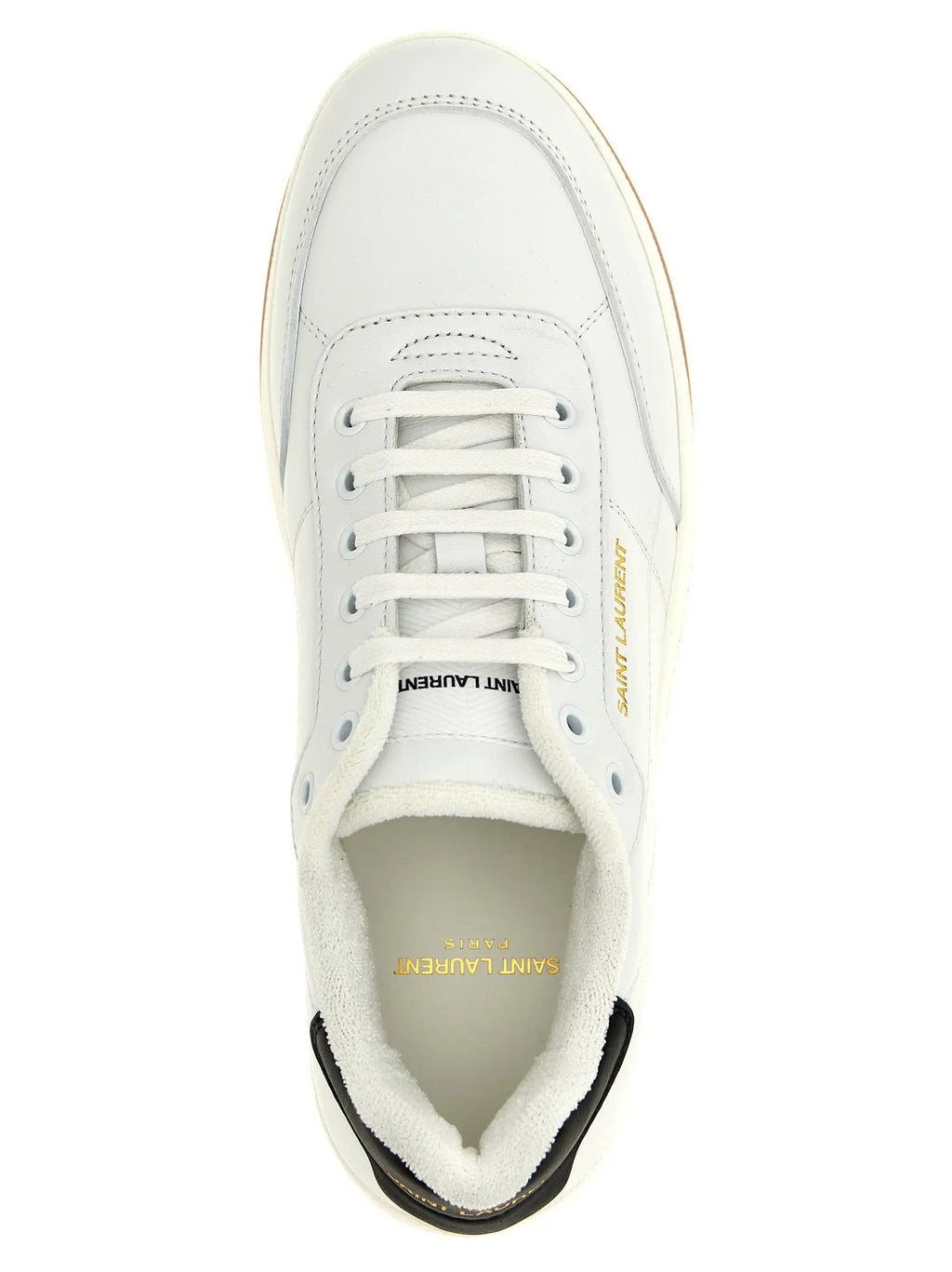 Saint Laurent Bicolor Leather Low Top Sneakers