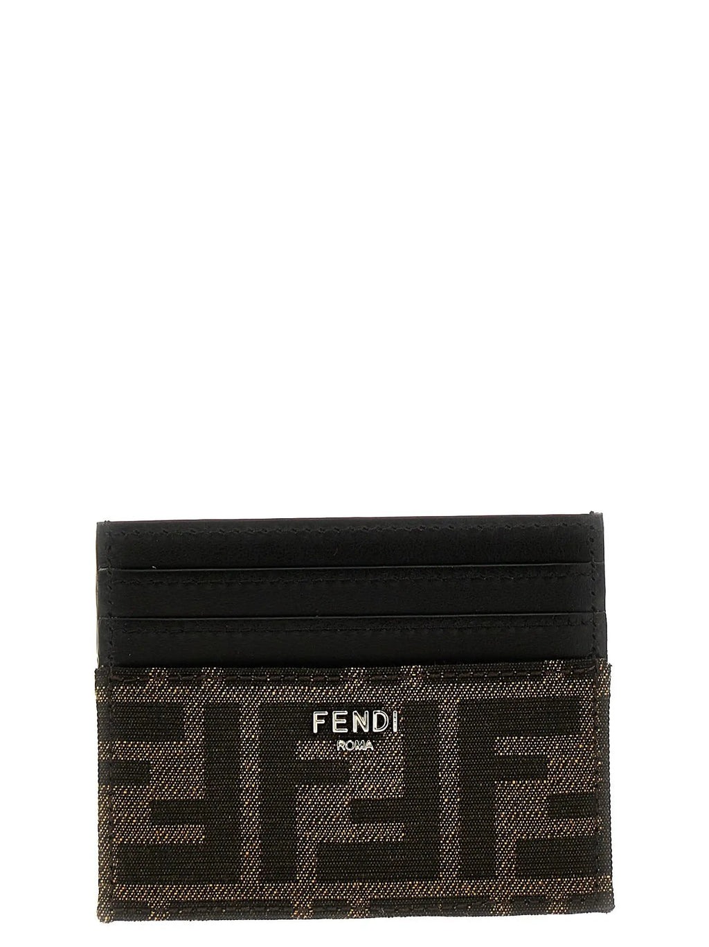 Porte-cartes Fendi en cuir de veau marron