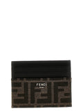 Porte-cartes Fendi en cuir de veau marron