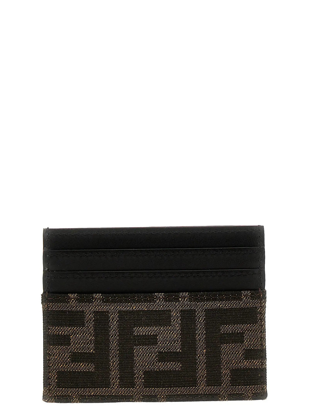 Porte-cartes Fendi en cuir de veau marron
