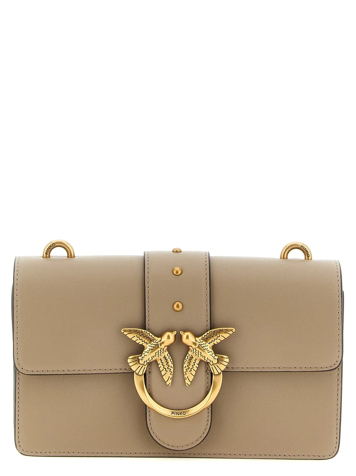 PINKO PINKO Gray Calfskin Crossbody Bag
