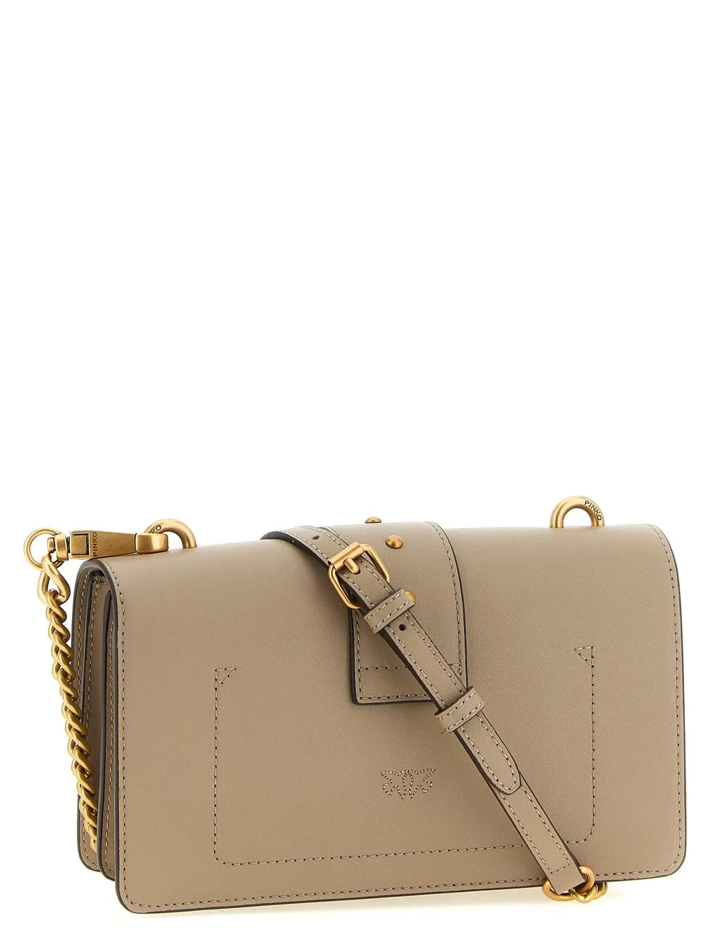 PINKO PINKO Gray Calfskin Crossbody Bag