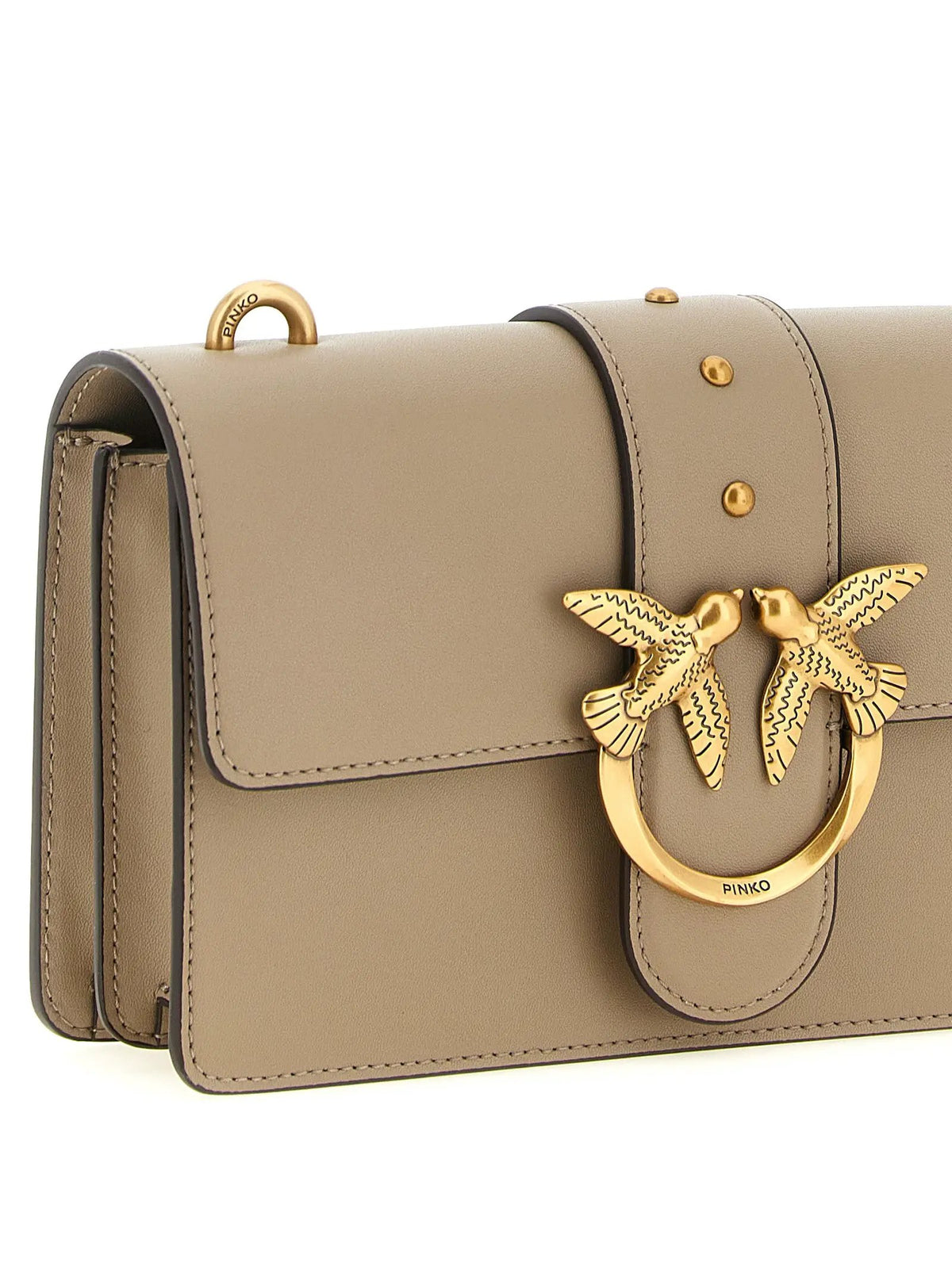 PINKO PINKO Gray Calfskin Crossbody Bag