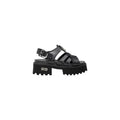 Sandales compensées en cuir noir Cult