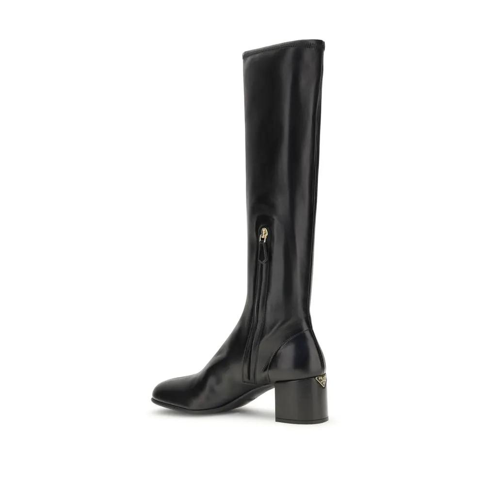 Prada Black Lamb Ovis Aries Ankle Boots