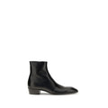 Saint Laurent Black Calf Leather Bos Taurus Ankle Boots