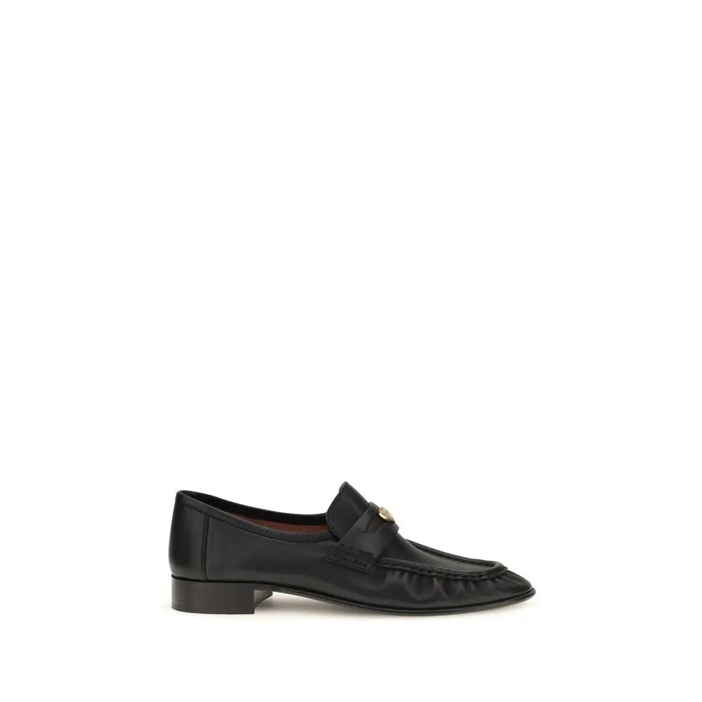 Mocassins à enfiler en cuir de veau noir Bos Taurus Chloé