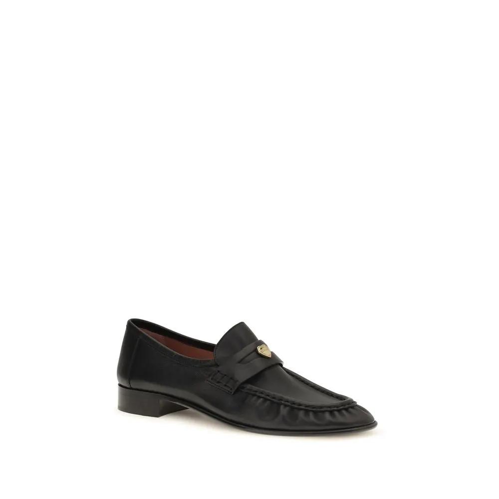 Mocassins à enfiler en cuir de veau noir Bos Taurus Chloé