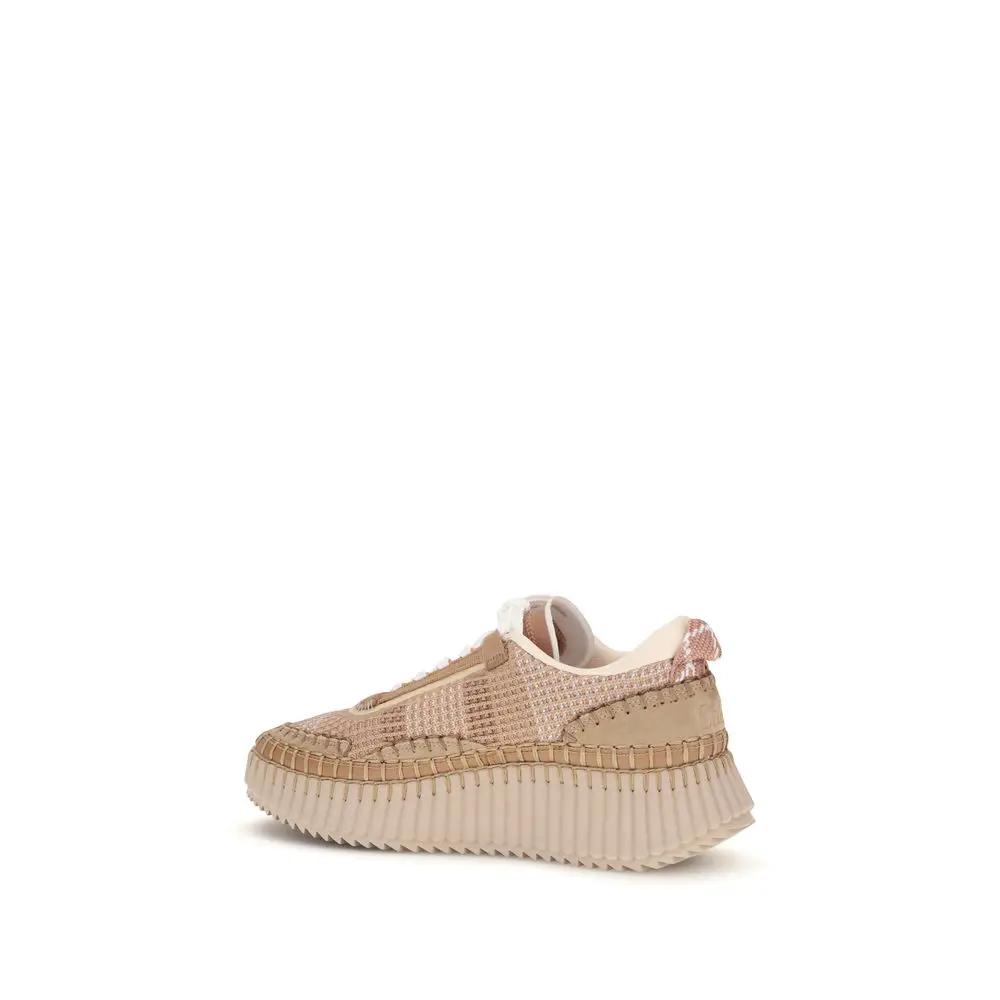 Baskets de sport Chloé en nylon beige