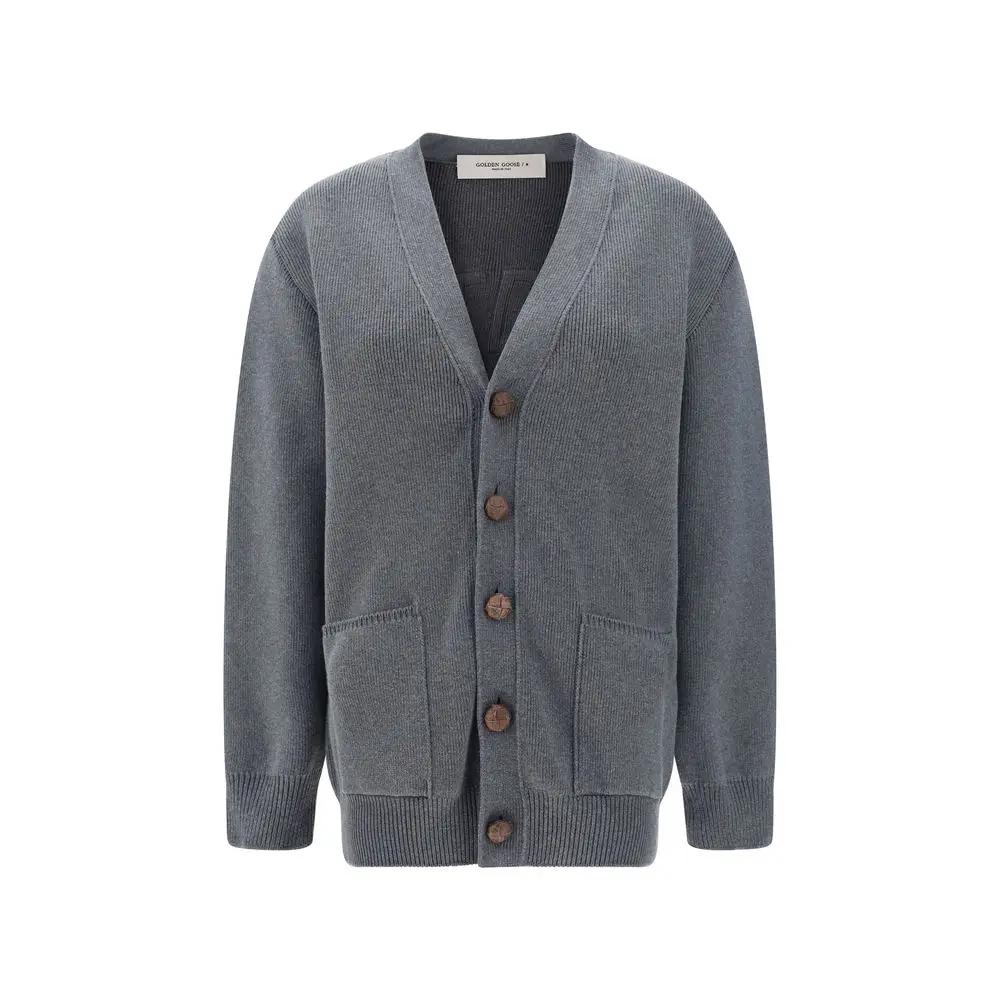 Cardigan en coton gris Golden Goose
