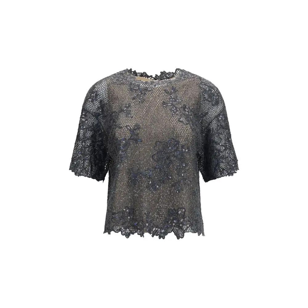 Brunello Cucinelli Brunello Cucinelli Gray Mohair Blouse
