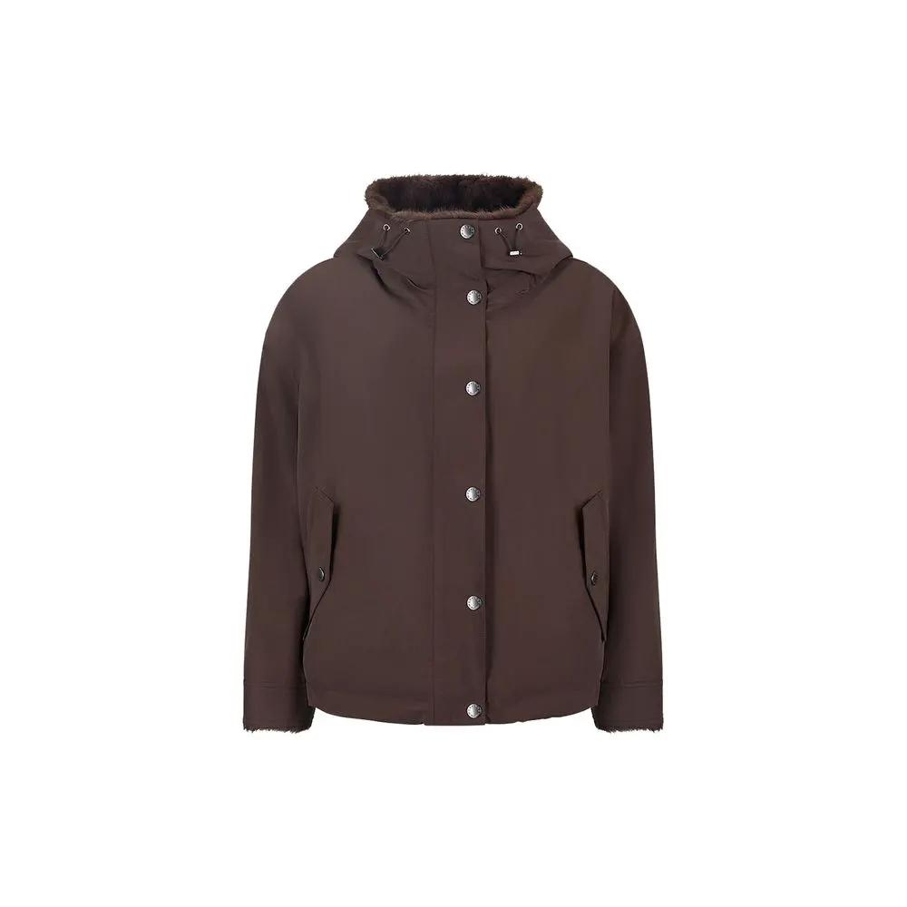 Max Mara Max Mara Brown Cotton Full-Length Jacket