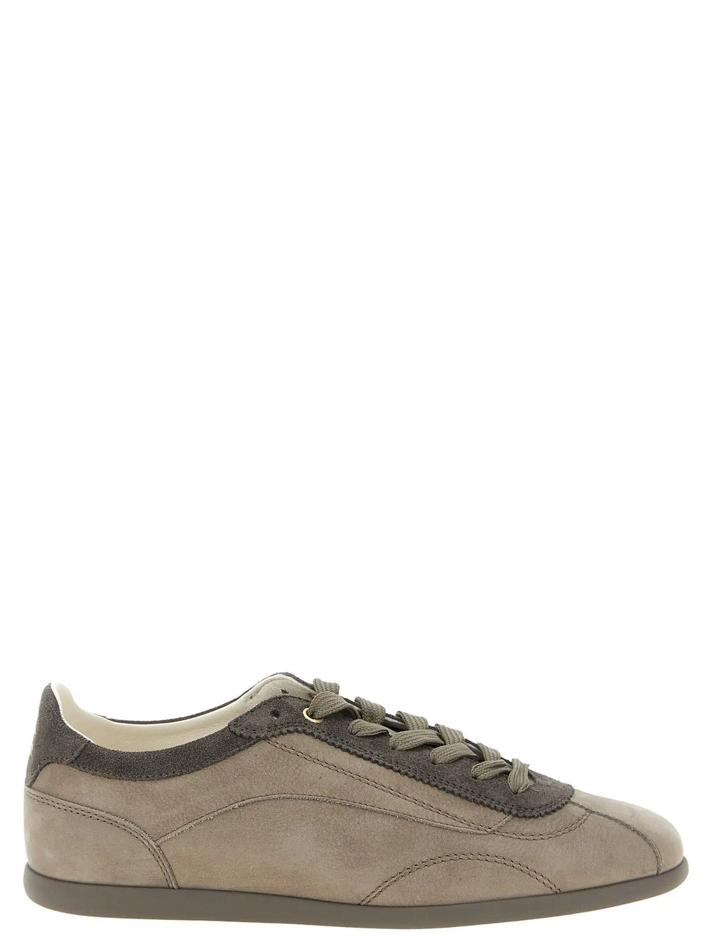 Baskets basses Brunello Cucinelli en cuir de veau gris