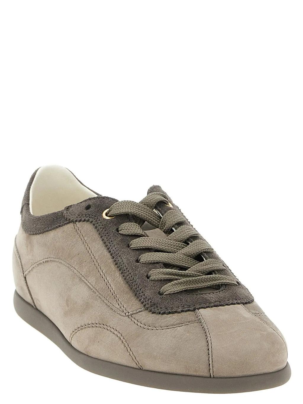 Baskets basses Brunello Cucinelli en cuir de veau gris