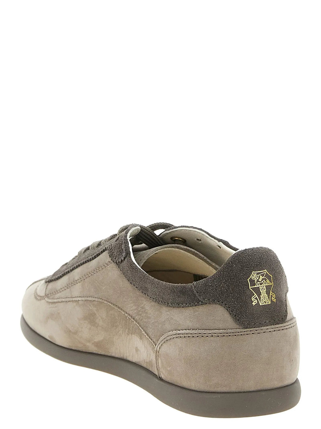 Baskets basses Brunello Cucinelli en cuir de veau gris