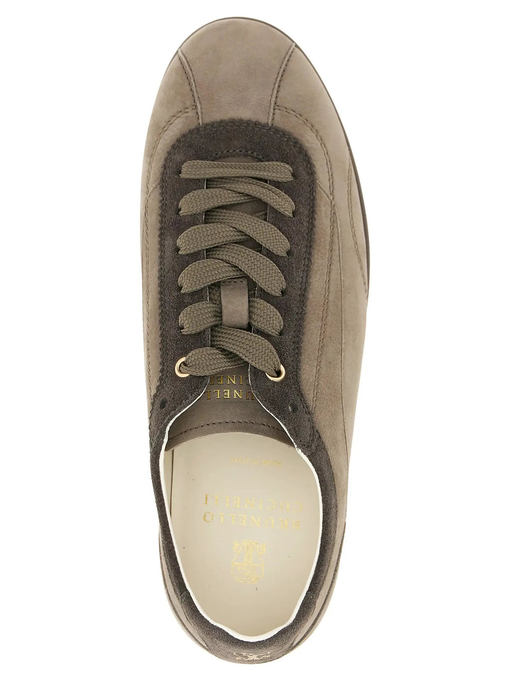 Baskets basses Brunello Cucinelli en cuir de veau gris