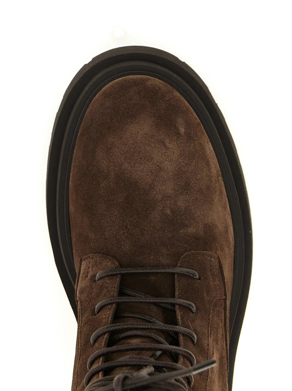 Bottes à lacets Brunello Cucinelli en cuir de veau marron
