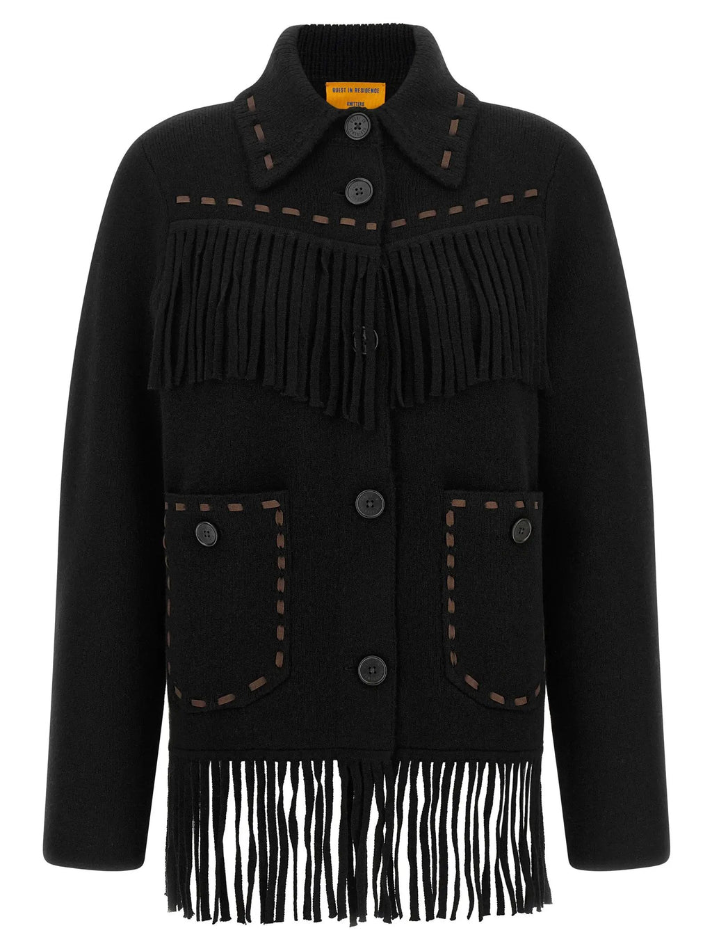 Guest in Residence Black Wool Full-Length Jacket