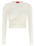 T-shirt Diesel manches longues en coton blanc
