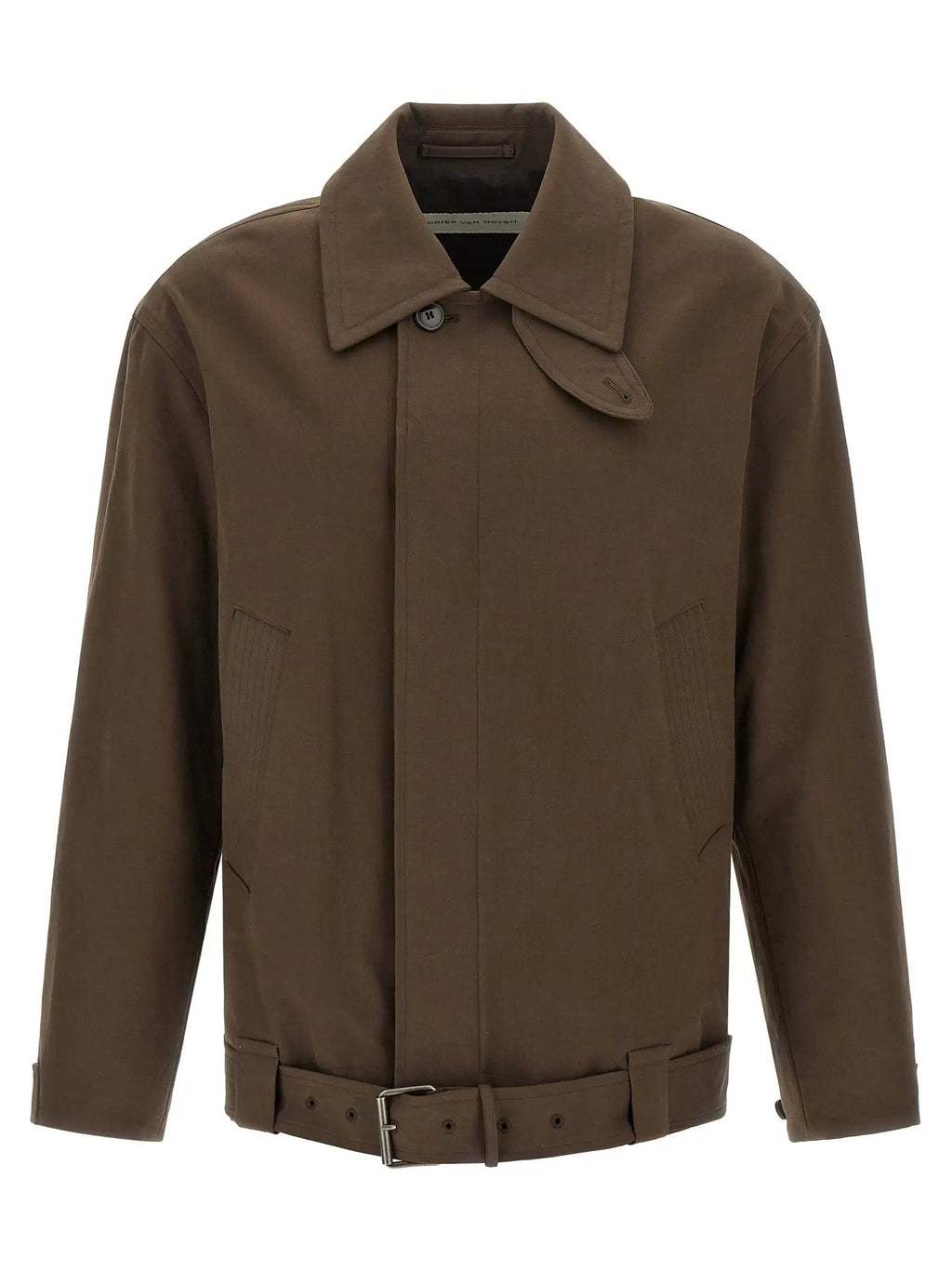 Dries Van Noten Brown Cotton Full-Length Jacket