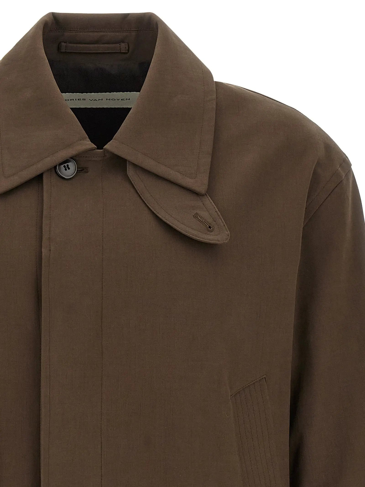 Dries Van Noten Brown Cotton Full-Length Jacket