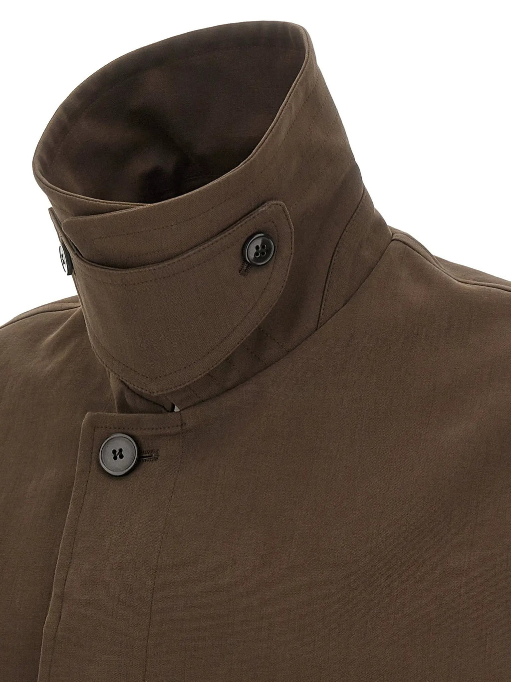 Dries Van Noten Brown Cotton Full-Length Jacket