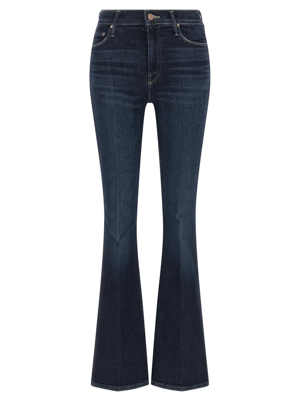 Mother Denim Blue Cotton Flared Jeans