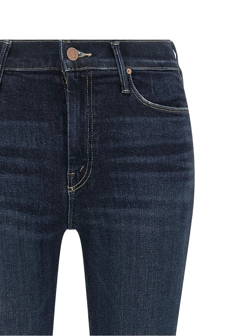 Mother Denim Blue Cotton Flared Jeans