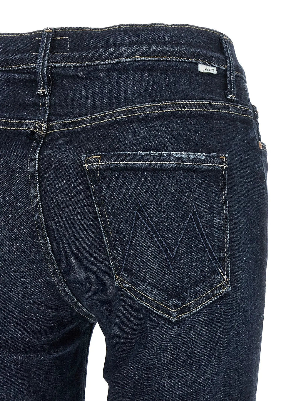 Mother Denim Blue Cotton Flared Jeans