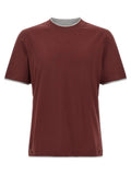Brunello Cucinelli Bordeaux Cotton T-Shirt