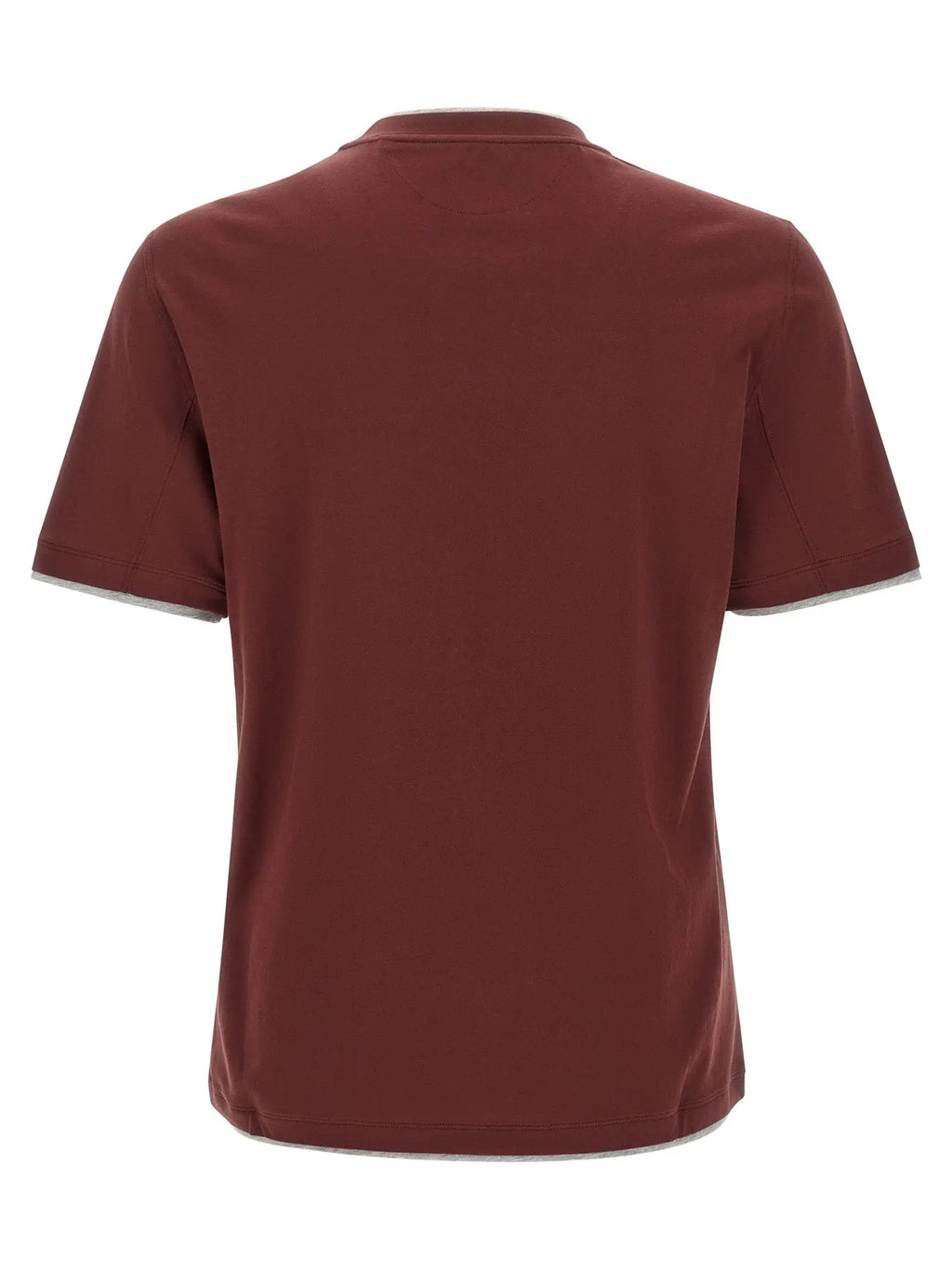Brunello Cucinelli Bordeaux Cotton T-Shirt