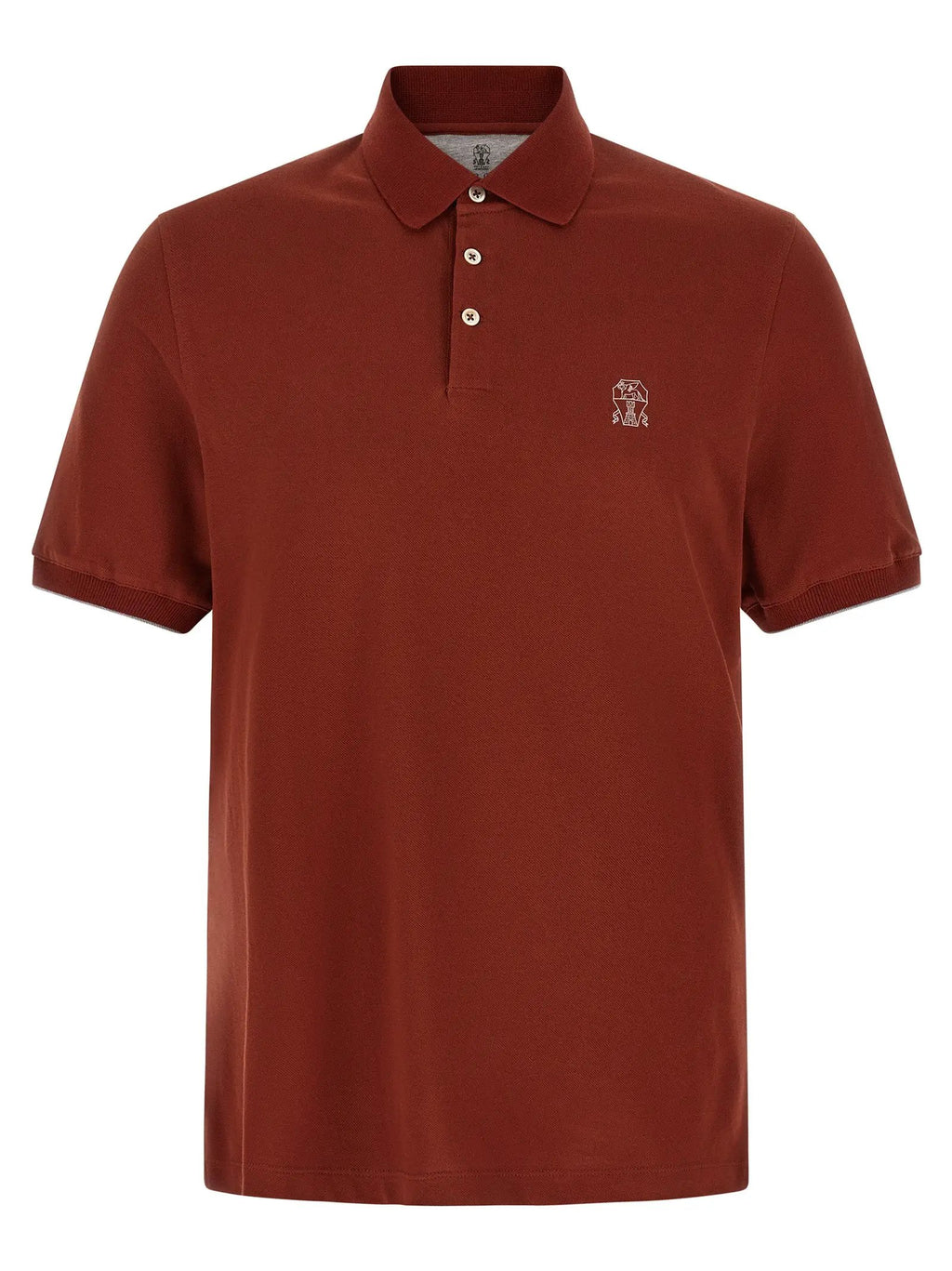 Polo Brunello Cucinelli en coton rouge