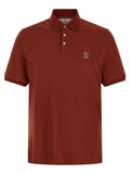 Polo Brunello Cucinelli en coton rouge