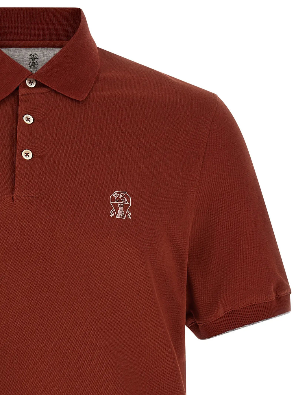 Polo Brunello Cucinelli en coton rouge
