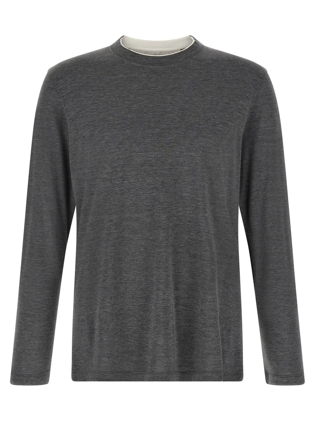 Brunello Cucinelli Gray Silk T-Shirt