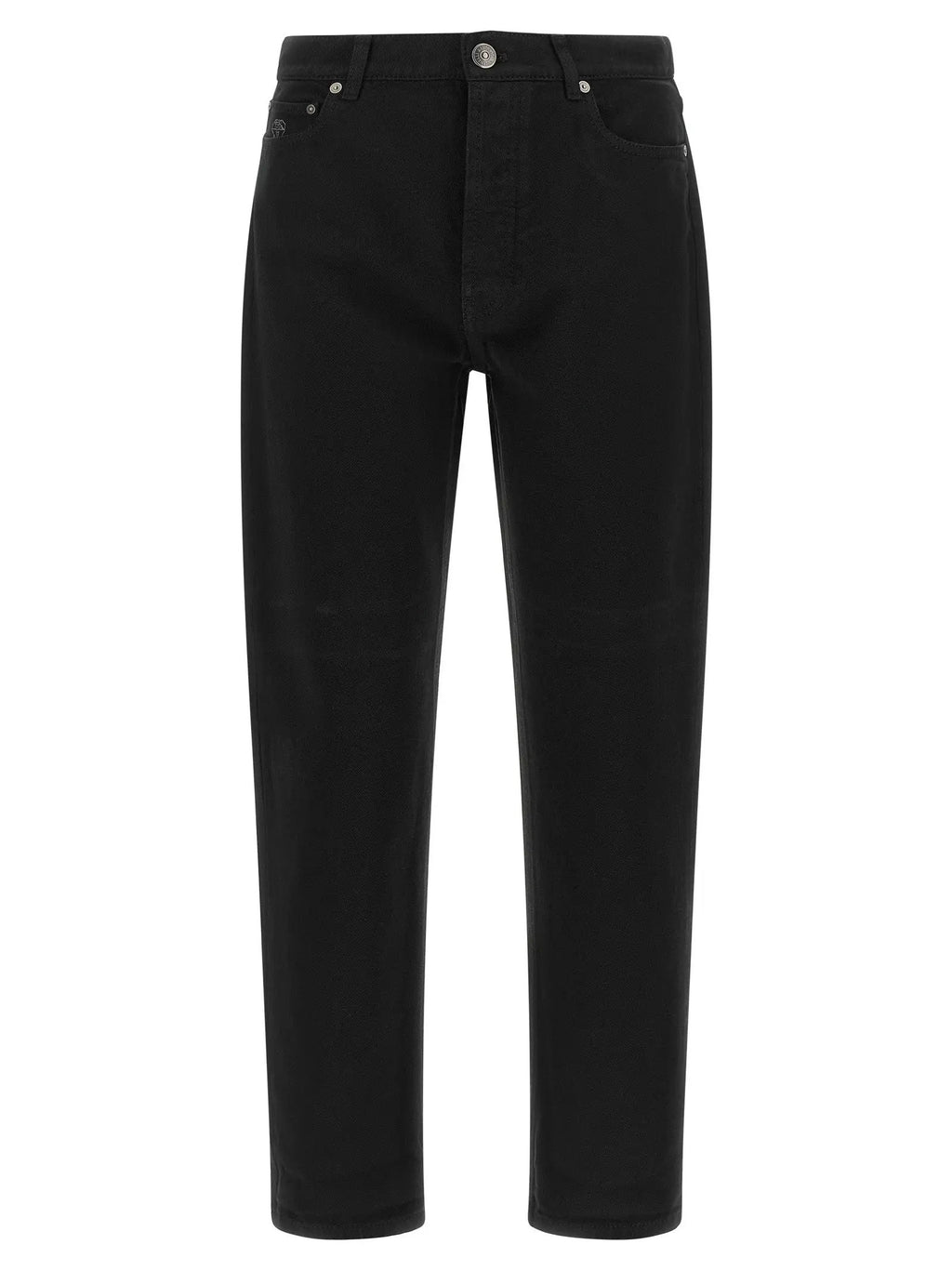 Jean droit en coton noir Brunello Cucinelli