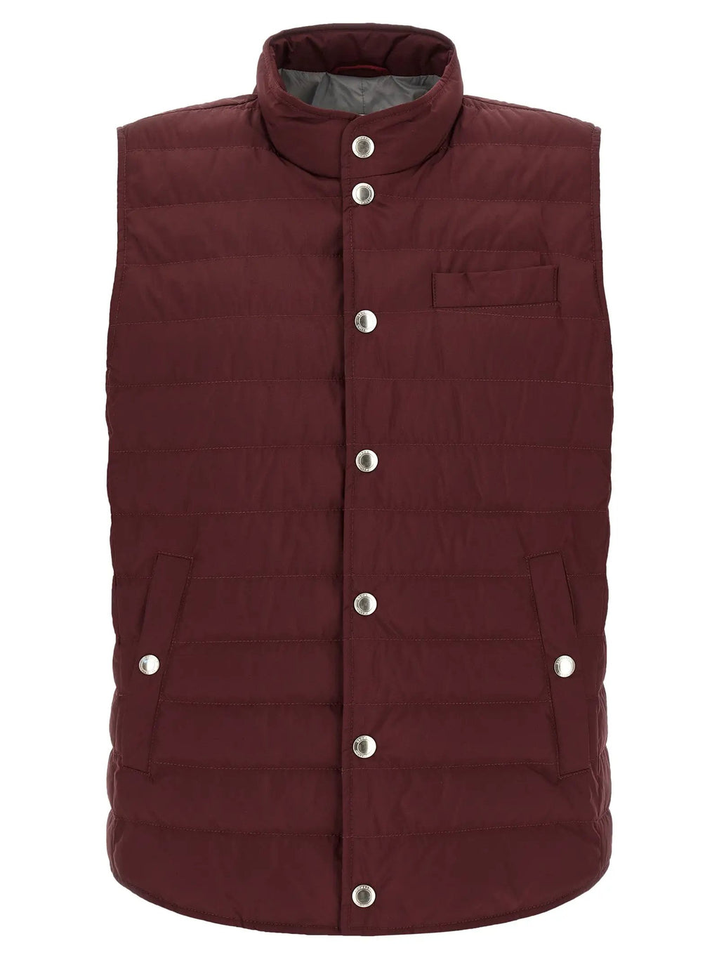 Brunello Cucinelli Bordeaux Polyester Sleeveless Jacket