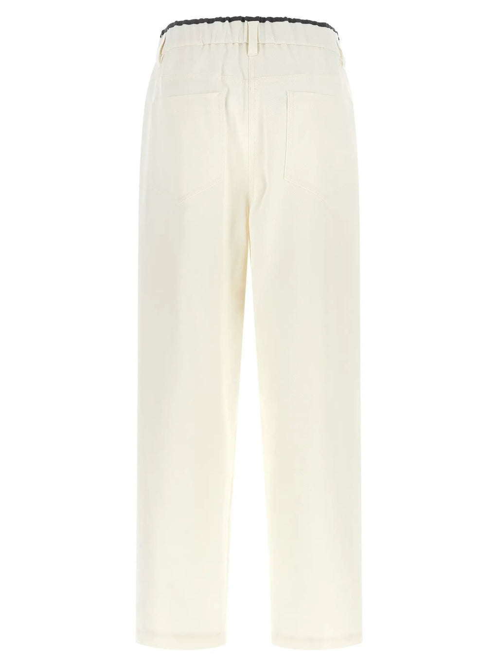 Brunello Cucinelli White Cotton Casual Pants