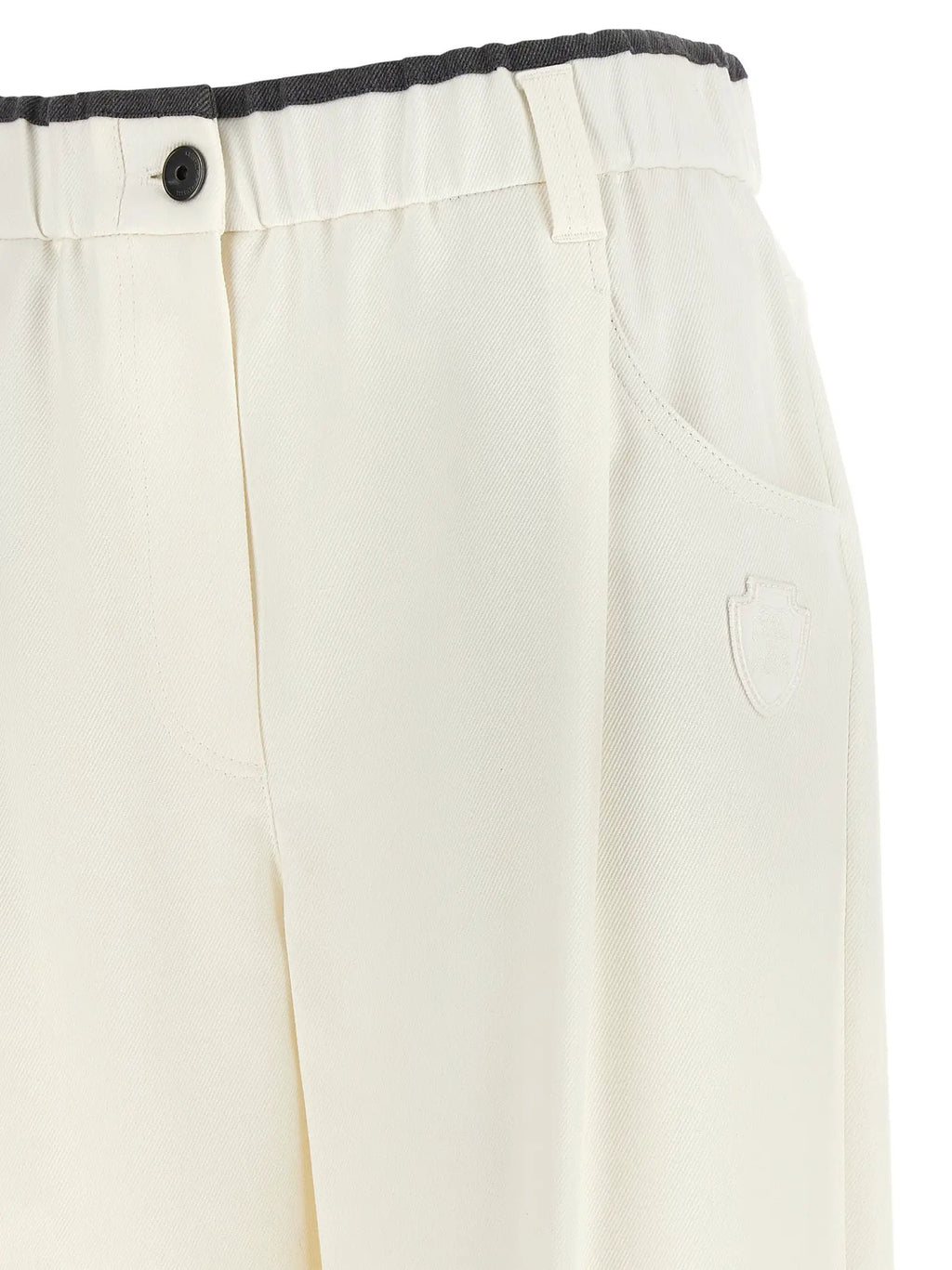 Brunello Cucinelli White Cotton Casual Pants