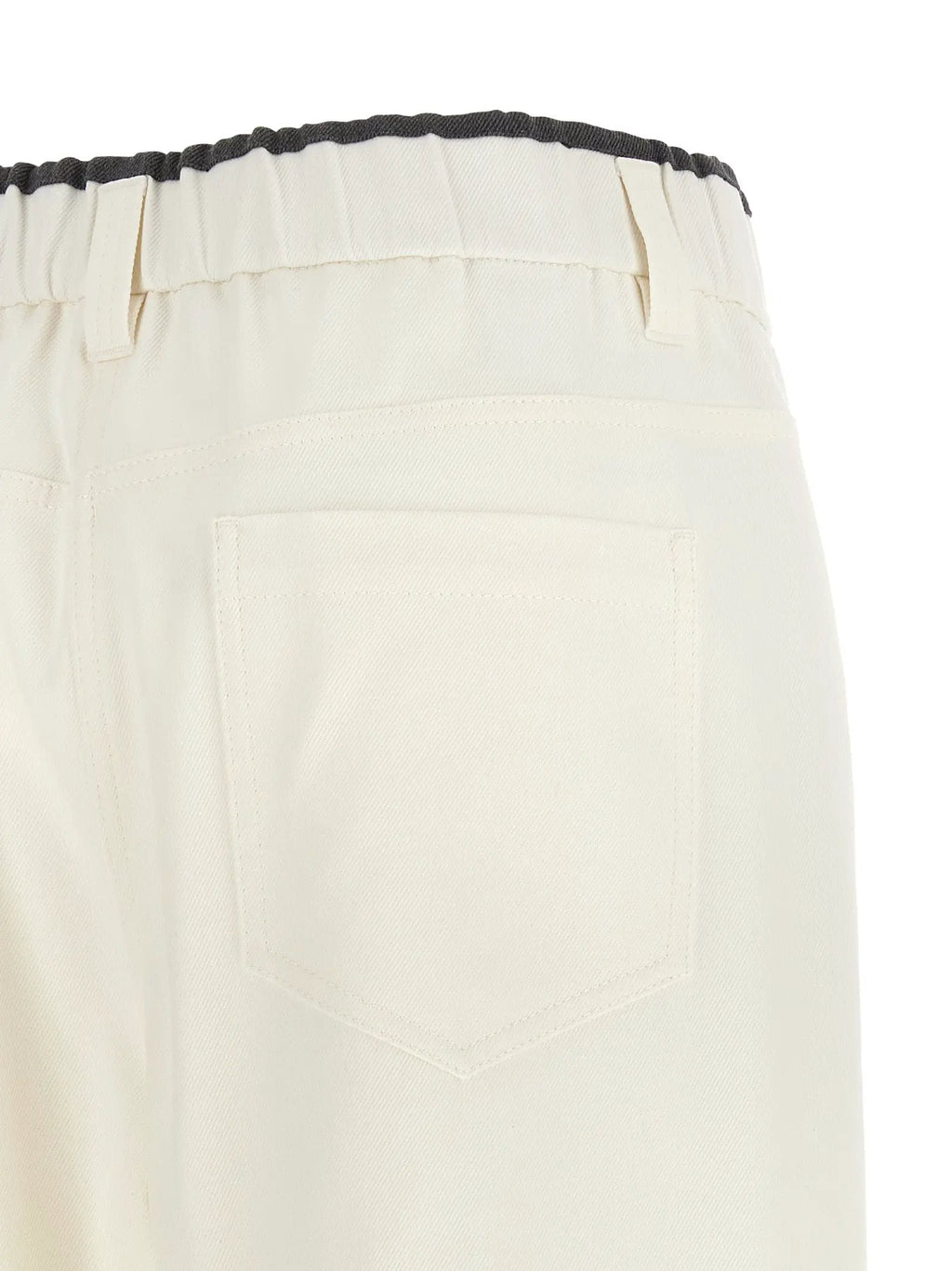 Brunello Cucinelli White Cotton Casual Pants
