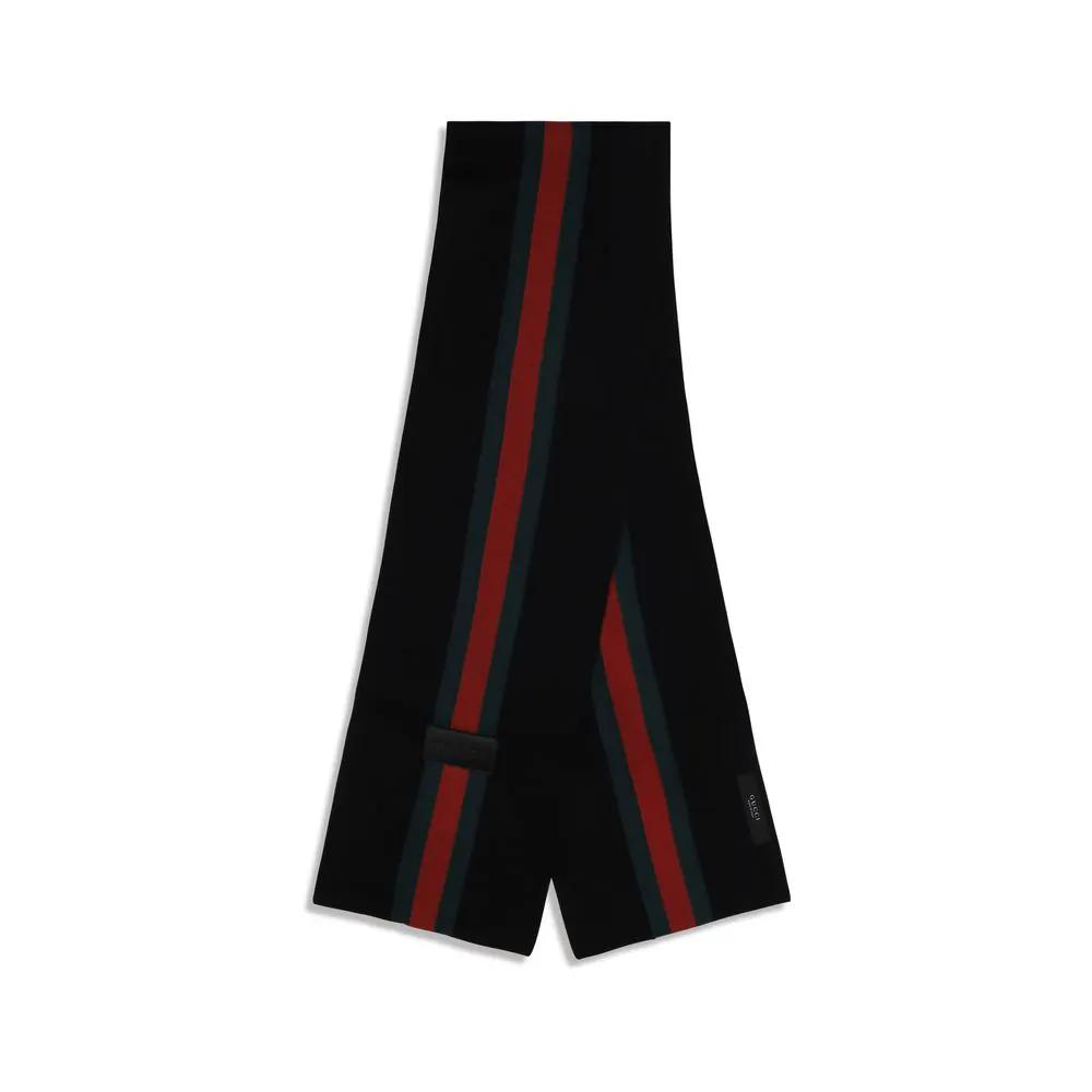Gucci Gucci Black Wool Oves Aries Scarf