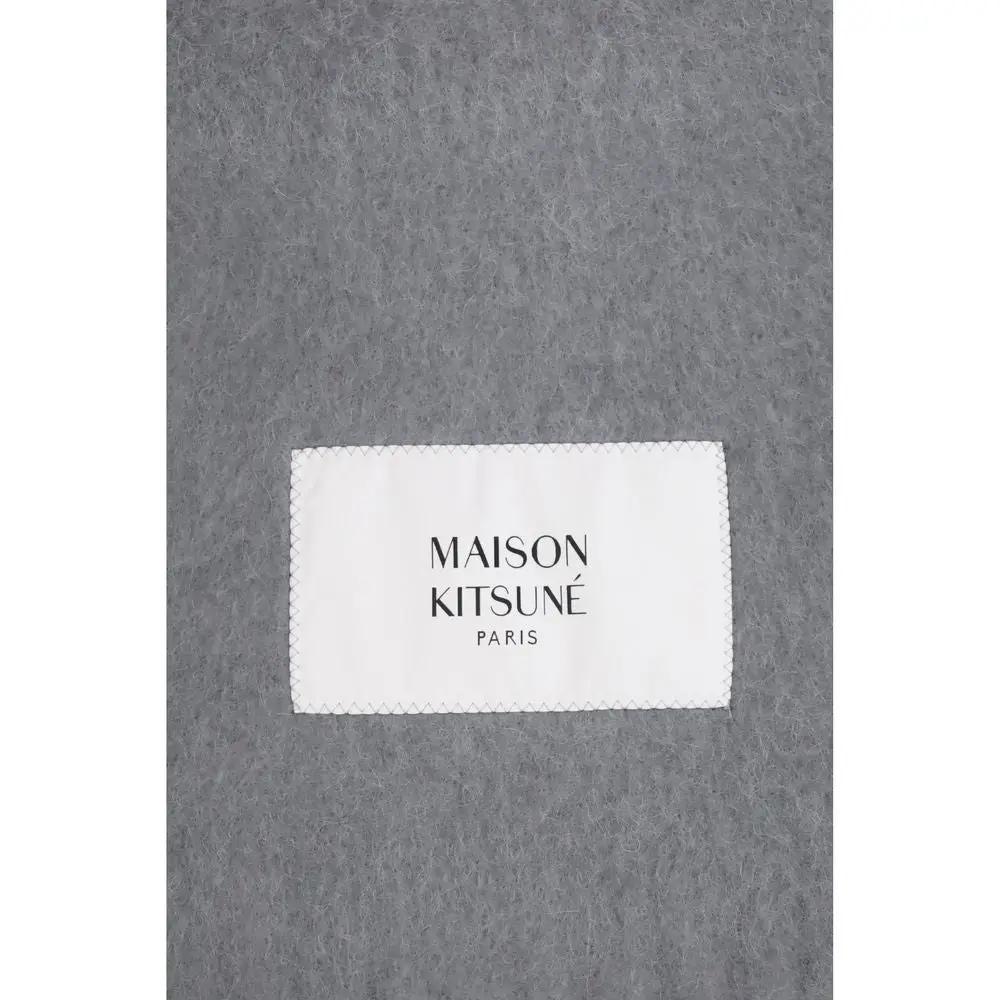 Maison Kitsuné Gray Alpaca Vicugna Pacos Scarf