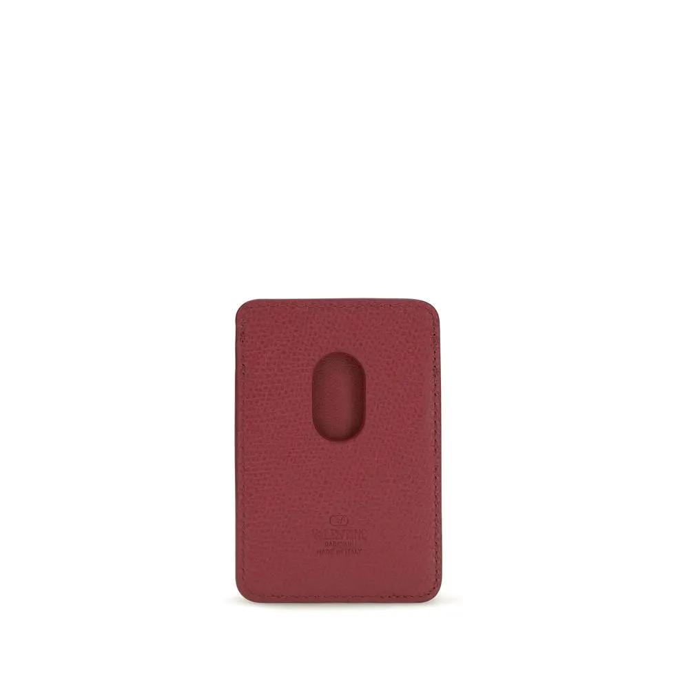 Portefeuille Valentino Garavani en cuir de veau rouge Bos Taurus