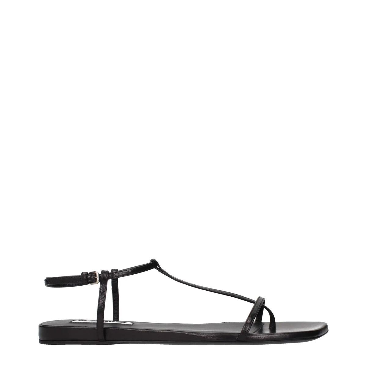 Jil Sander Black Leather Flip-Flop Sandals