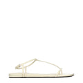 Jil Sander Beige Leather Flip-Flop Sandals