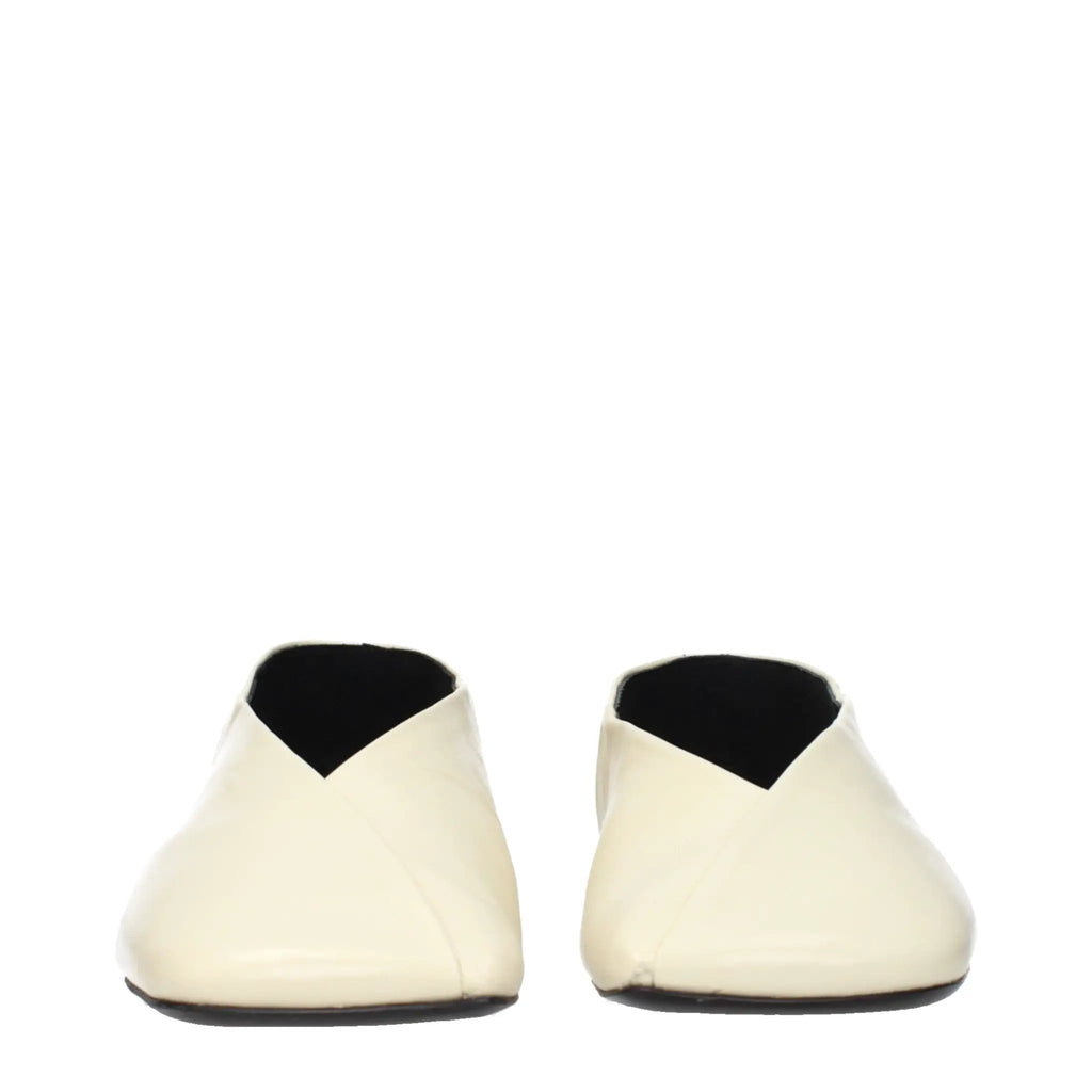 Jil Sander Beige Leather Ballet Flats